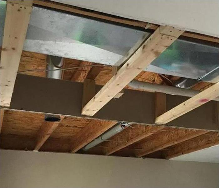 exposed ceiling during restoration process