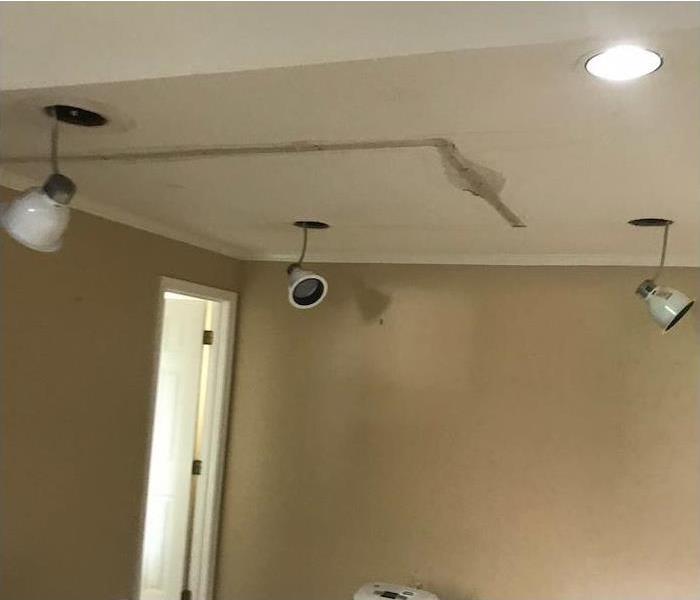water damage on a ceiling